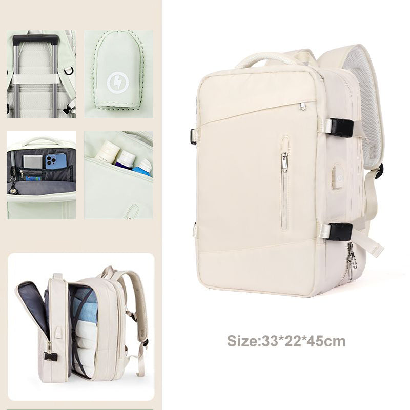 Expandable Laptop Backpack Waterproof USB Bag