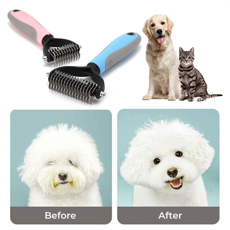 Pet Grooming Brush Dematting Comb for Dogs & Cats Deshedding
