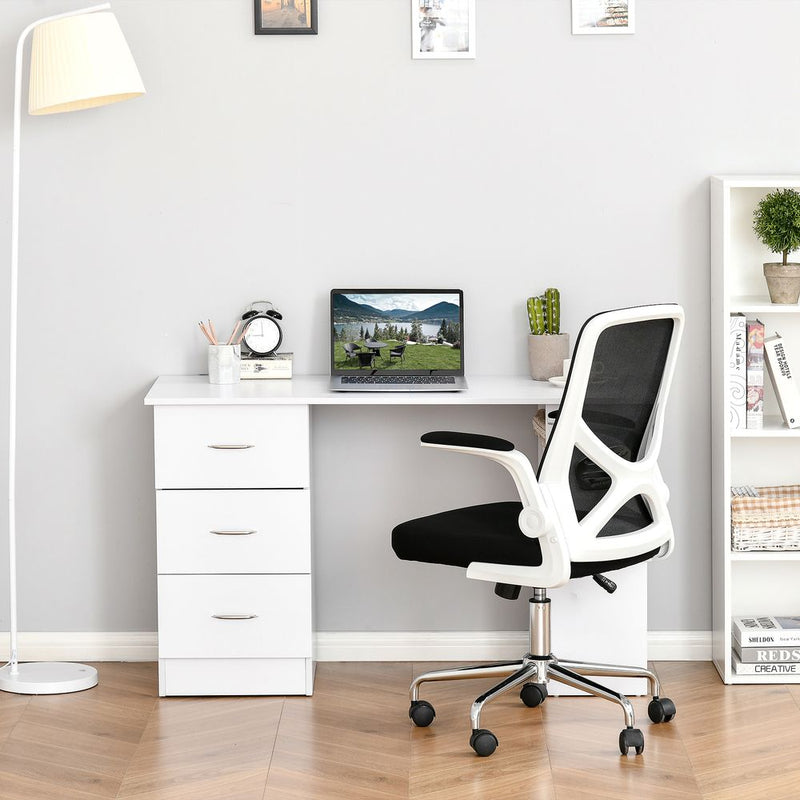 120cm Computer Desk PC Workstation with 3 Shelves and 3 Drawers