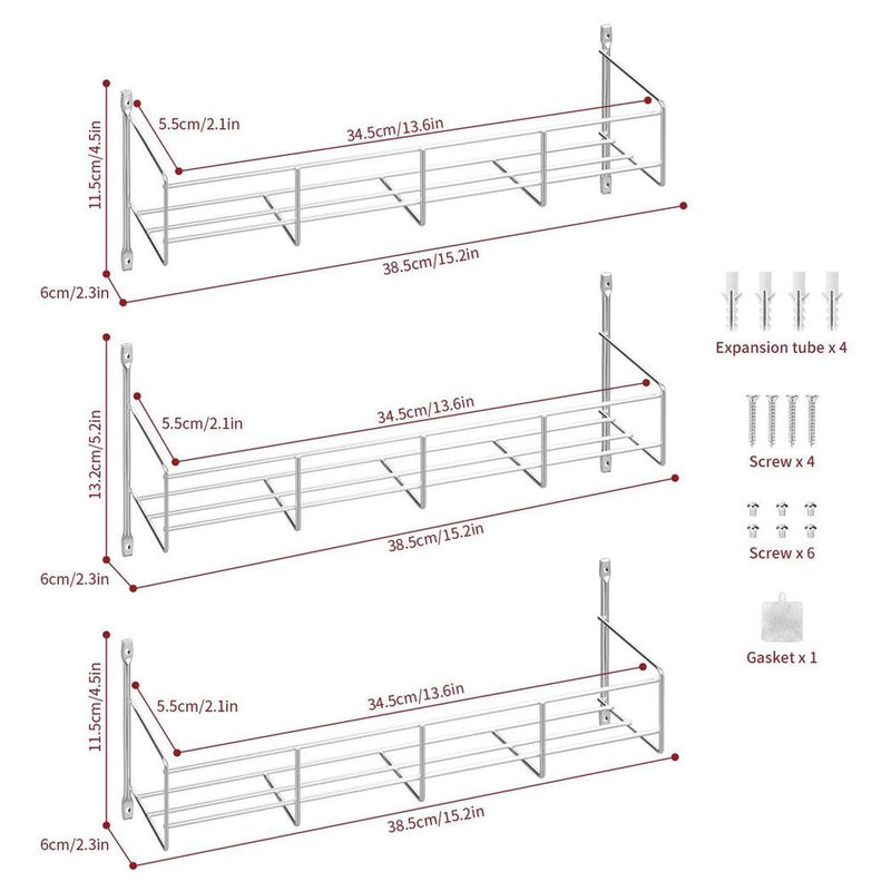 3-Tier Herb and Spice Rack – Chrome