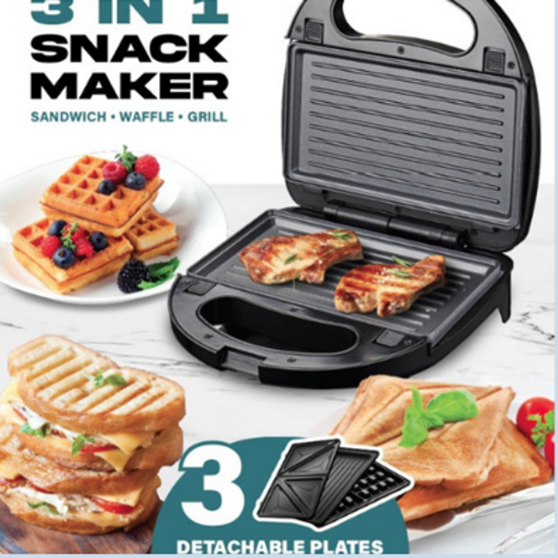 3 IN 1 Snack Maker Grill DK18117 Electric Sandwich Maker Waffle Maker