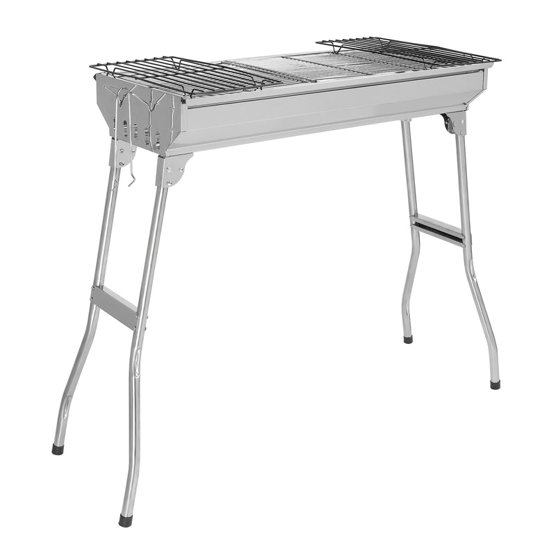 Stainless Steel BBQ Charcoal Grill - Lightweight - Outdoor Cooking Camping